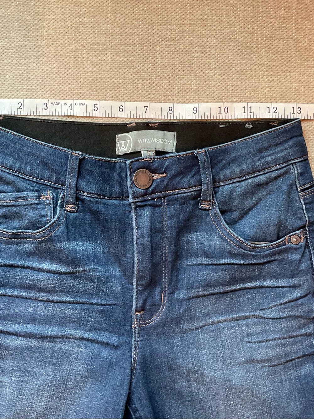 Wit & Wisdom Dark Blue Stretch Flare Denim Jeans - Picture 2 of 9